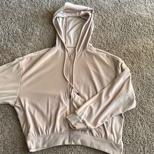 ALO Yoga Velour Glimmer Zip Up Hoodie, Size M
